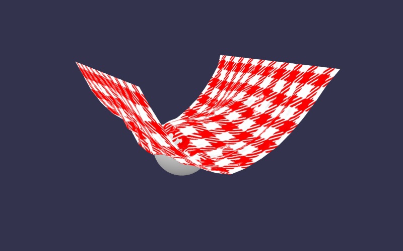 WebGL scene for cloth simulation demo