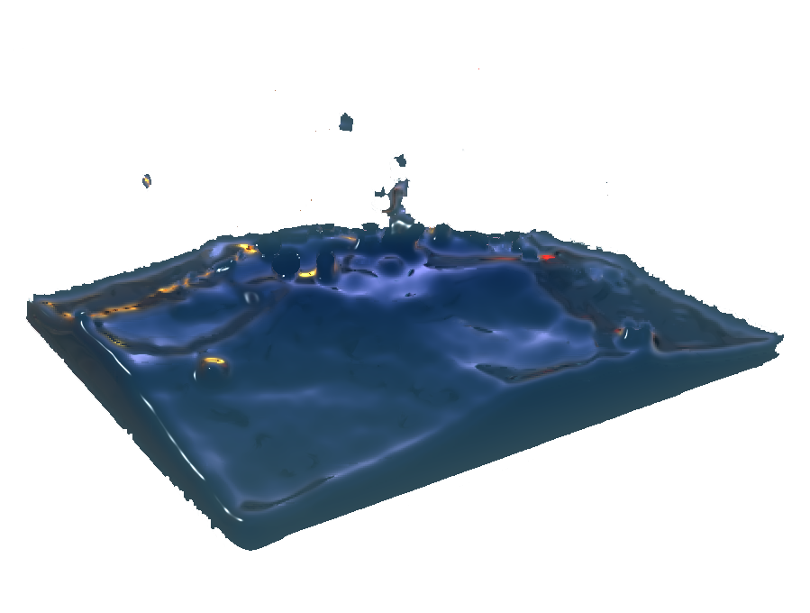 A container of water splashing around
